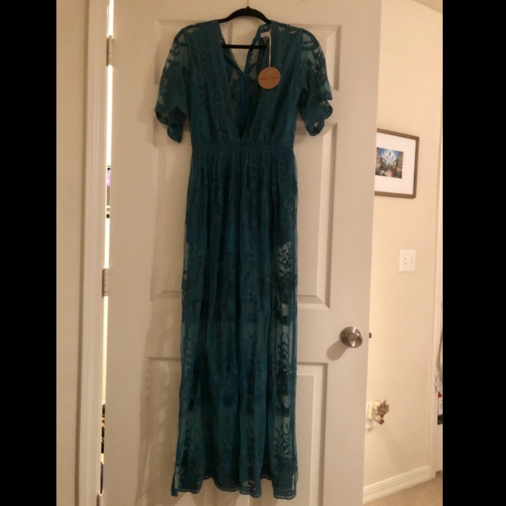 Honey Punch Deep V Maxi Romper